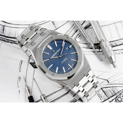 Audemars Piguet Royal Oak 15400  Stahl armband blaues Zifferblatt