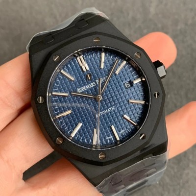 Audemars Piguet Royal Oak 15400 PVD armband schwarzes Zifferblatt