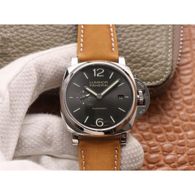  Panerai 904L 42mm schwarzes Zifferblatt braunes lederband