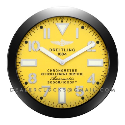  Breitling  Superocean DLC gelb arabische Ziffern wanduhr
