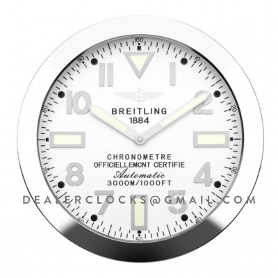 Breitling Superocean Chrom beleuchtet weiss stahl wanduhr