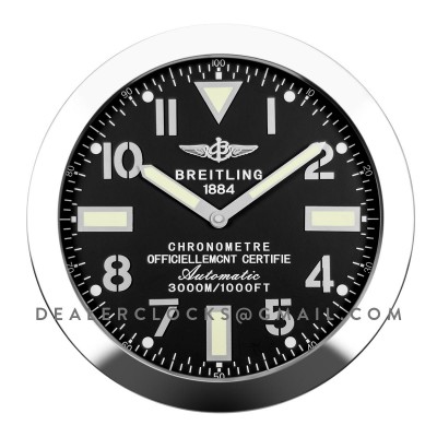 Breitling Superocean Chrom schwarz geräuschlos wanduhr