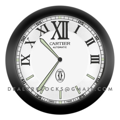 Cartier Calibre römische Zahlen weiss DLC  leises uhrwer wanduhr 