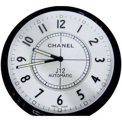 Chanel J12 arabische Ziffern DLC sliber beleuchtet wanduhr