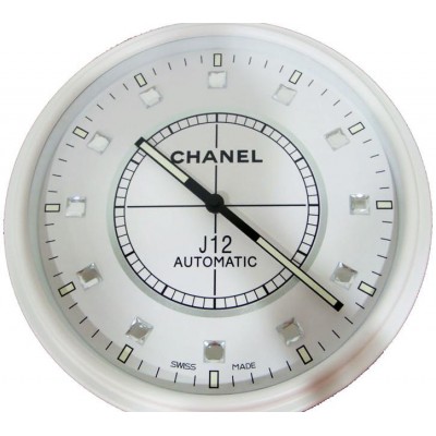 Chanel J12 Diamant Ziffern weiss  lautlos 34 CM Wanduhr