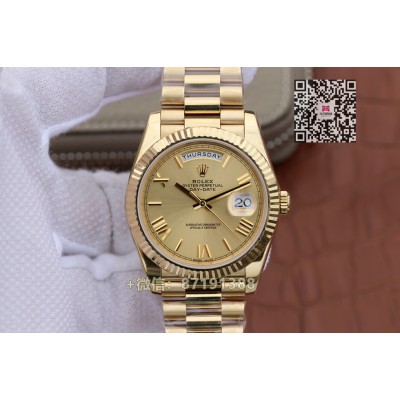 Rolex Noob Factory 228238 V7 gold 40 mm day date replica