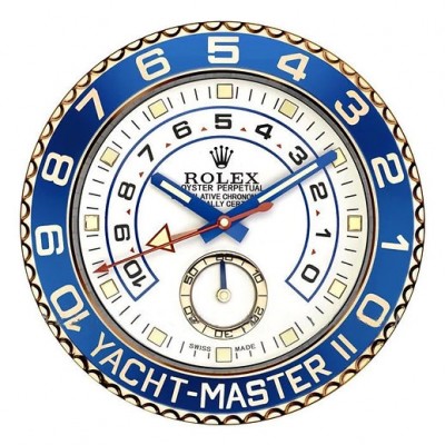 Rolex Yacht Master II Gold Blau | nicht tickend  Wanduhr