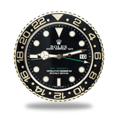 Rolex GMT Master II Schwarz  Gold 2023  esszimmer  Wanduhr