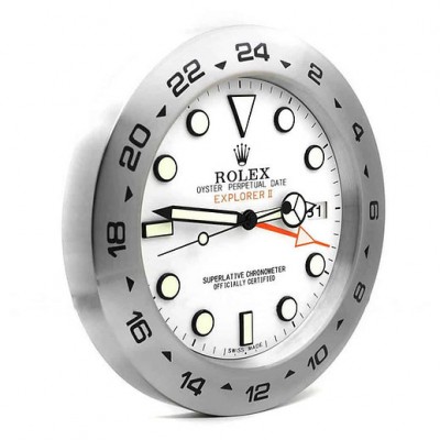 Rolex Explorer II weißes Zifferblatt  creme  geräuschlos  Wanduhr