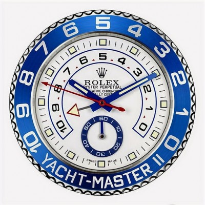 Rolex Yacht Master II Silber Blau  arabische ziffern Wanduhr