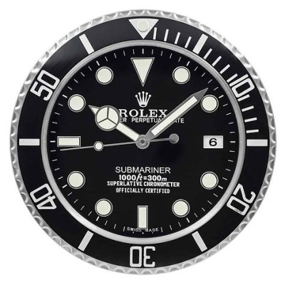 Rolex Submariner schwarz  küche Saphirglas   Wanduhr