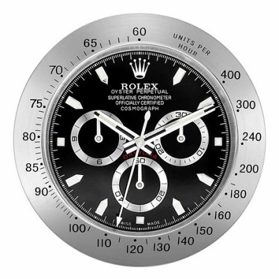 Rolex Daytona Silber  Schwarz chronograph lautlos  Wanduhr