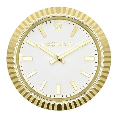 Rolex Classic  Gold weiß no date Wanduhr