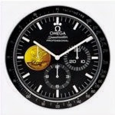 Omega Speedmaster Apollo Xl  Edelstahl leuchtend Wanduhr